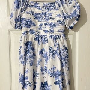 abercrombie kids White Dress with Blue Floral Pattern